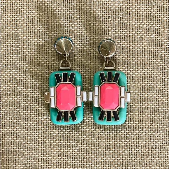 Studded Aztec Statement Piece Earrings - Picture 4 of 6